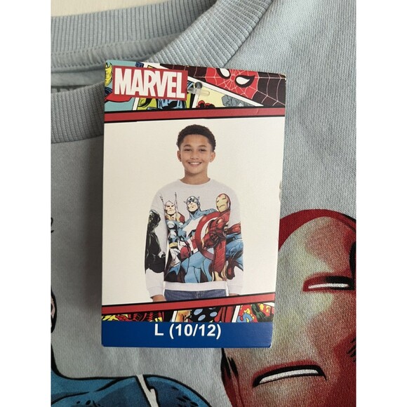 Marvel Boys Sweater Hulk Spiderman Captain America Size L 10/12 70% Cotton NWT - Picture 10 of 16